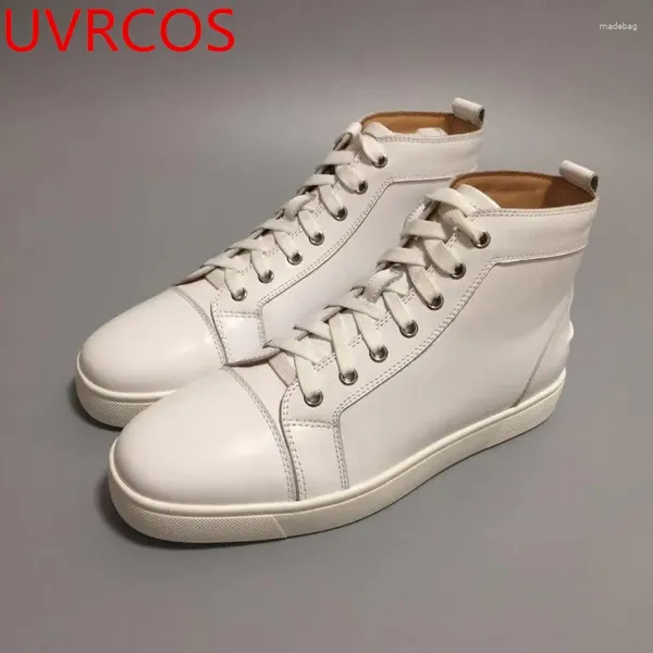 Sapatos casuais Branco cor preta vulcanizada designer masculino Cabeça redonda grossa High Top Moda