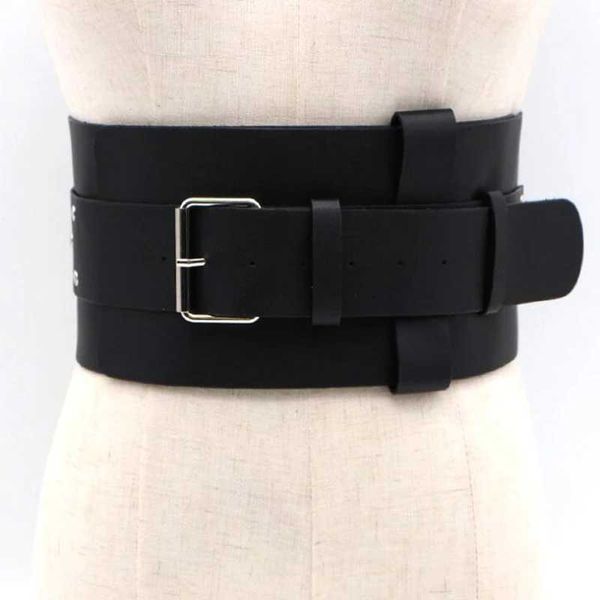 Ремняки модные бренд плотный корсет с женским галстуком двойным слоистым ремнем и широким женским черным beltc240410