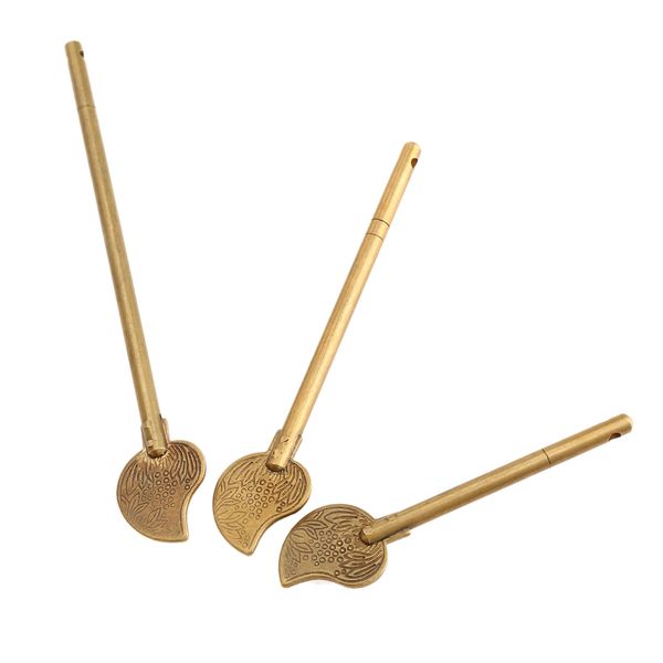 1pc Brass de bronze para folhas chinesas Móveis para gaveta de hardware armário de armário de segurança Tecla de trava de trava dos parafusos 85/110/140mm
