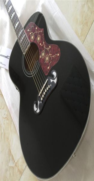 Hollow Body J200 Fisnman EQ Black Acoustic Electric Guitar Guitarra GurantEed Guitars Acoustic Guitarra Guitarra4568590
