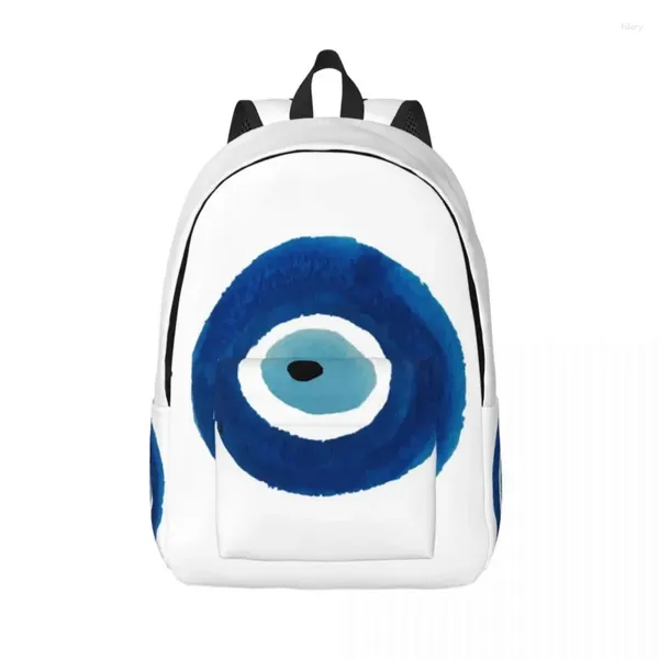 Stume di stoccaggio Watercolor Evil Eye Nazar Painting Canvas Backpack Men Resultent School College Hamsa Brack Charm Cash Borse BookBags Book Book