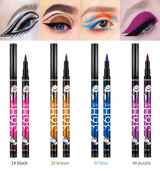 Yanqina 36h Waterproof Liquid Black Black Eyeliner Skid Skid Resistente Rivestimento per occhio per perno cosmetico Uso della casa per la casa 4922660