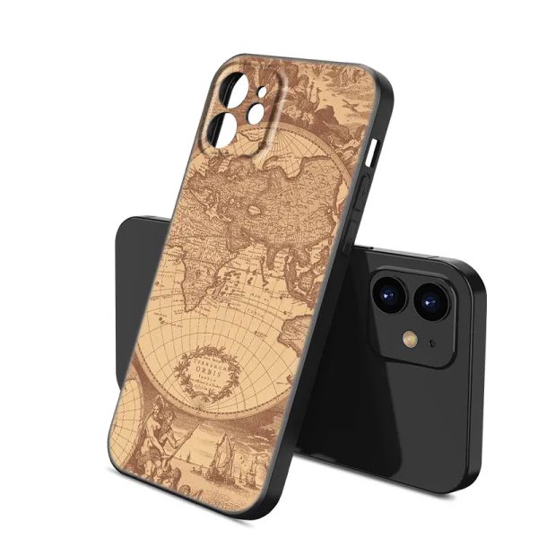 Custodia per telefono da viaggio per mappa del mondo per Apple iPhone 13 12 mini 14 11 pro xs max 8 7 6s 6 più xr x se 2022 2020 5s cover nero tpu morbido