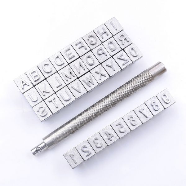 Profis Leder -Digital -Druck -Punschwerkzeuge 36PCS -Buchstabennummer Lederstempel Set Hand -Gravur -Werkzeug -Kit für Anfänger