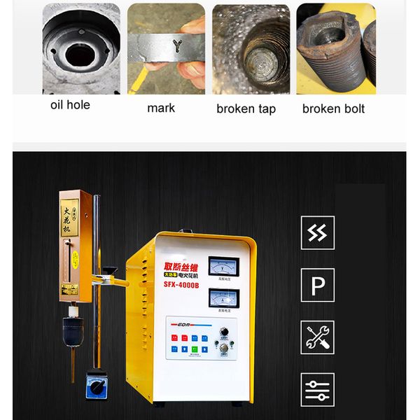 SFX-4000B 3000W Elektrischer Impuls-EDM-Stanzmaschinen Elektrische Entladungsbearbeitung (EDM) Taps, Schrauben, Schrauben, Bohrer, Bohrer