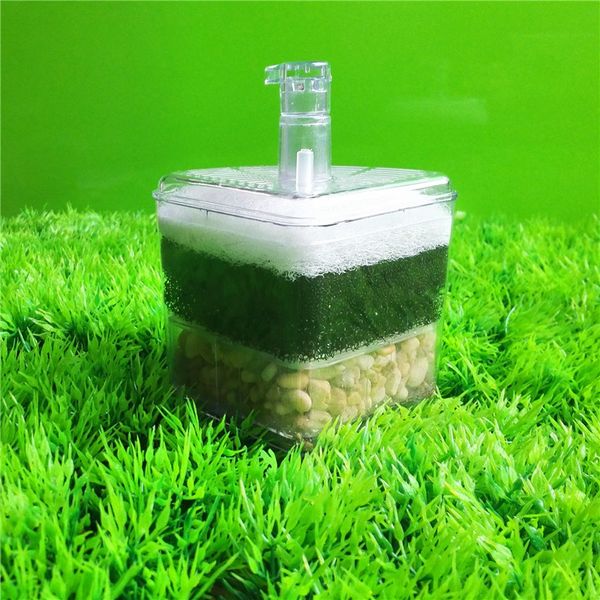 10*8*12 cm de aquário de aquário acionado por ar de canto bio esponja frita camarão nano aquário de tanque de peixes 1pcs