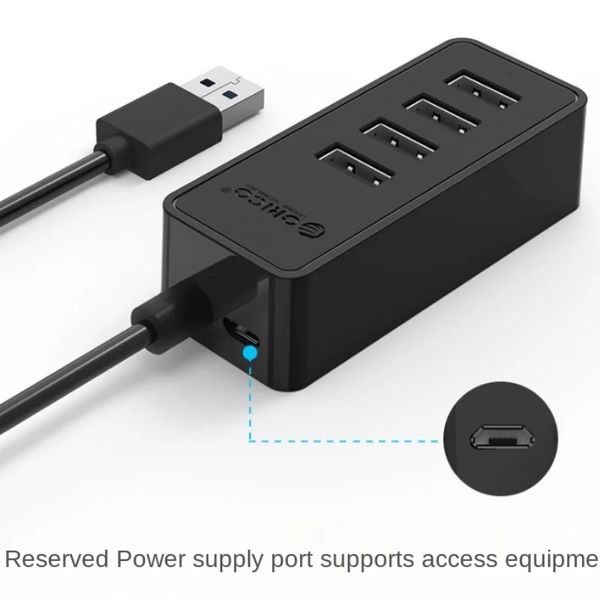 W5P-U3 4 porte USB 3.0 Desktop Hub supporta la funzione OTG con porta di alimentazione Micro USB 5V