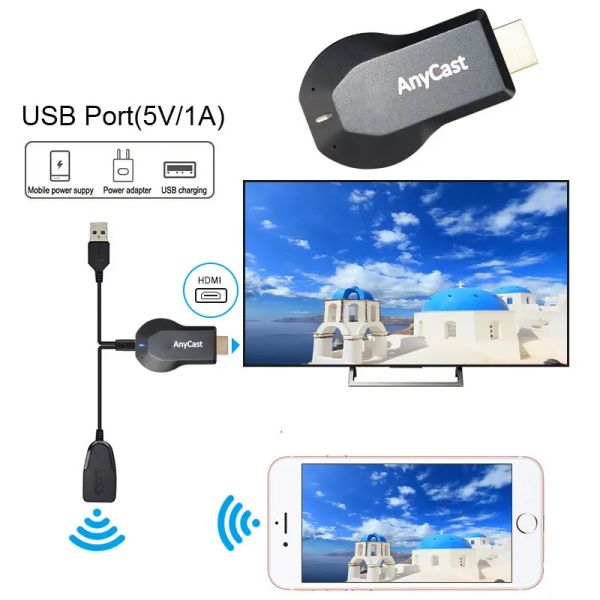 Kutu Anycast TV Stick 1080p TV dongle kablosuz DLNA Airplay Aynası HDMicompatible Stick Adaptör Alıcı Miracast iOS android