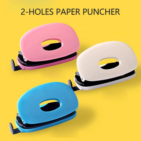 Punch 2hole Puncher Mini Kağıt Punch Taşınabilir Gevşek Kağıt Deliği Puncher DIY Scrapbook Defter Dökme Diy ofis bağlama ekipmanı