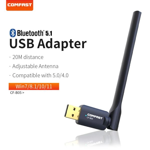 Адаптеры/ключи черной беспроводной антенны USB Bluetooth5.1 Адаптер беспроводной динамик Dongle Music Music Audio -приемник для ПК -компьютера