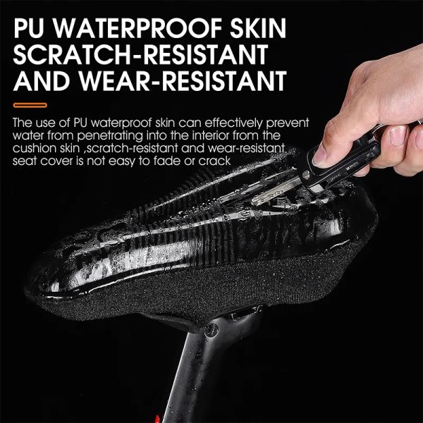 Biking ovest impermeabile in bicicletta per biciclette morbida per bicicletta comfort in memory foam in pelle non resistente al sedile per bici 3D resistente all'usura