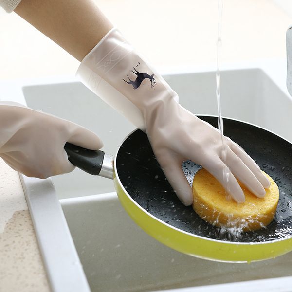 Pvc White Long Working guanti per lavare i piatti per la pulizia della casa per la casa trasparente per utensili da cucina per la casa e il giardino
