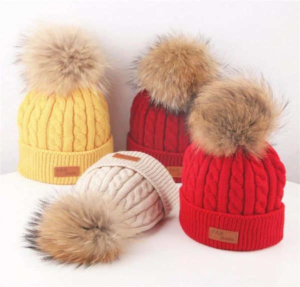 Accessori per capelli 1pc Baby Toddler Cappello a maglia Inverno Inverno Pompom Cap Boy Girls Beanie Bernio Kint Bambini Cinetti Carichi di Hairball H7139949