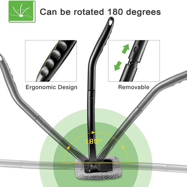 Autoglasfenster Reinigungswerkzeuge Kit Manuelle Windschutzscheibe Langgang Wischer Mikrofaserglas Waschpinsel im Auto Glass Defog Tool