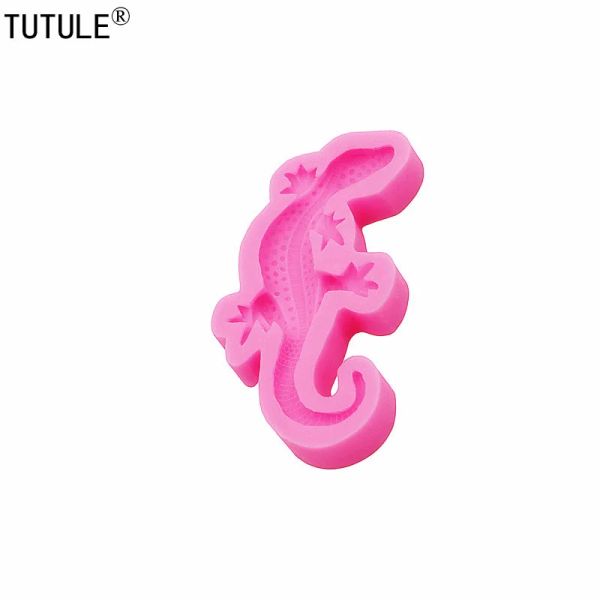 Uso de molde de silicone flexível de lagarto com resina, uso com resina, argilas poliméricas, molde de silicone em forma de lagartos em lagarto 3D Design de grau alimentar