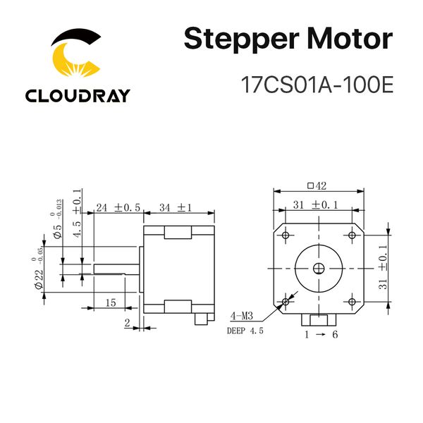 Motore Stepper NEMA 17 42 mm 2 Fase 15NCM 1A Motore Stepper con cavo DuPont a 4 leggi per stampante 3D CNC XYZ
