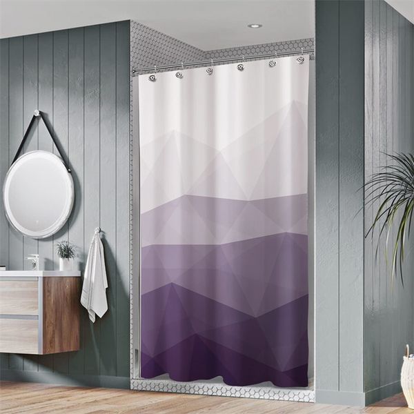 Tenda per doccia blu geometrica rivestimento popolare in tessuto in tessuto in tessuto impermeabile arredamento da bagno contemporaneo tende da bagno con ganci