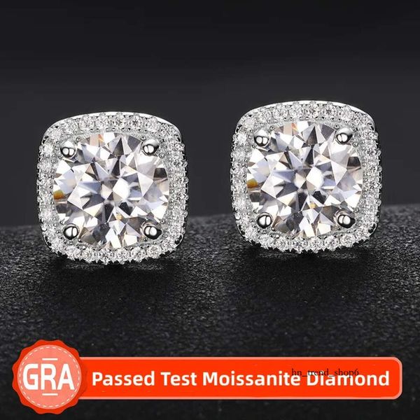 Swarovski 0.5Ct 1CT 2CT Elmas Küpeler 925 STERLING Gümüş Bling Moissanit Studs Küpe Mücevher Erkekler Kadın Güzel Hediye 73