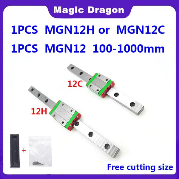 12 mm lineare Führung MGN12 100 150 200 250 300 350 400 450 500 550 600 700 800 1000 mm +MGN12H oder MGN12C Block 3D -Drucker CNC