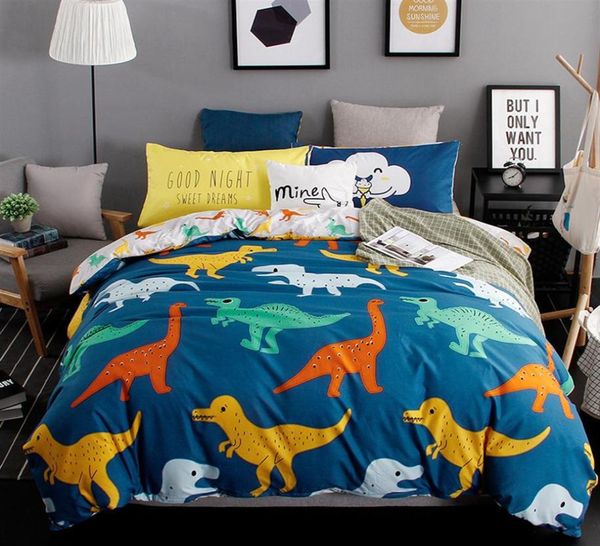 Home Textile Polar Bear Animal Impresso Infronto Casamento Conjunto Crianças039s Cama Linho 4pcs Conjunto de Dinossauros Capa de Duvet de Lengar Duvet Set219R5214503