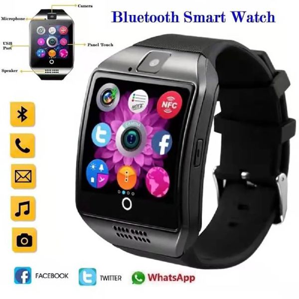 Orologi Hot New Men Women Smart Watch con fotocamera Q18 bluetooth smartwatch sim tf scheda slot fitness attività tracker sport orologio orologio