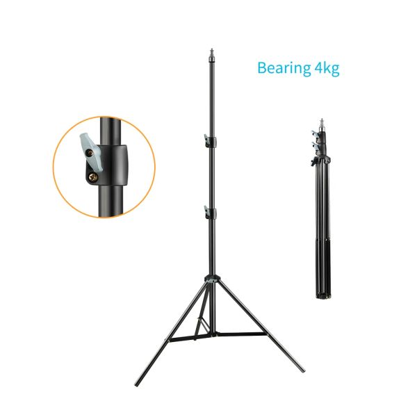 Tripés 200cm 170cm 55cm Tripé para telefone Mobile Selfie Bust Light Stand 1/4 Cabeça de parafuso para estúdio Flashes Softbox fotográfico