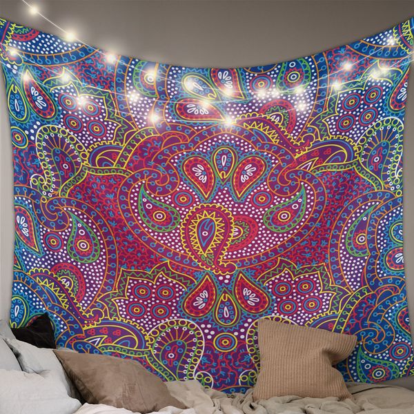 Indian Boho Paisley Texture Hippie Tapestry tessuto parete appesa Decorazione per camera da spiaggia Canotte tappeti tappeti tappeti tappeti tela di divano coperta