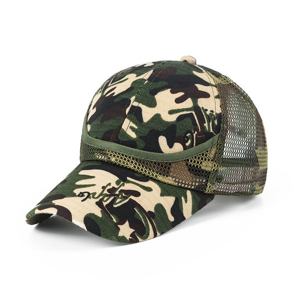 2-7y crianças de verão Mesh Mesh Caps de beisebol Capinho de quadril Tide Protetor solar garotos Ajuste garotas Camuflando outono Chapéus de camuflagem