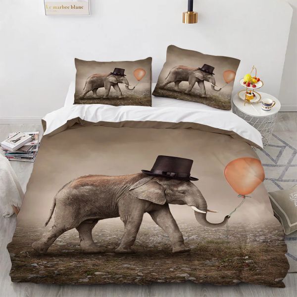 200x200 Bettwäsche Set Kingsize Kingsize Home Textil Duvet Cover Kissenbezug Dekbedovertrek Elephant Bohemian Style Bett Cover Set Boho Heiß