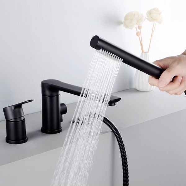 Rubinetto da bagno nichel oro/nero caldo e freddo rubinetto dell'acqua fredda tre o quattro set di rubinetto da bagno a rotazione XR8248