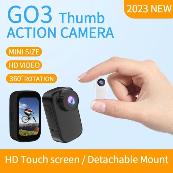 Telecamera 2023 Nuova fotocamera Action WiFi 4K HD THUMB con clip posteriore magnetico Antishicke Tasketochake Driving Registratore Sports Camera