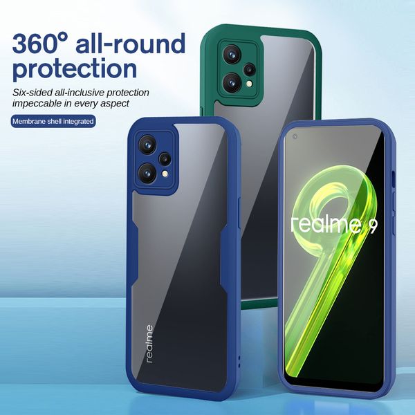 360 ° doppelseitiger Schutzabdeckung für Realme 9 4G Case Realme9 Realmi Realm 9 Pro Plus Pro+ 5G PC+ TPU Ganzkörperschockdichtungscoque