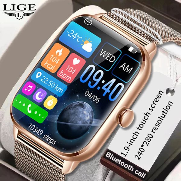 Relógios Lige Voice Assistente Bluetooth Call Smart Watch Men 2023 Múltipla pulseira esportiva Men Women Smartwatch Mulheres para iOS Android