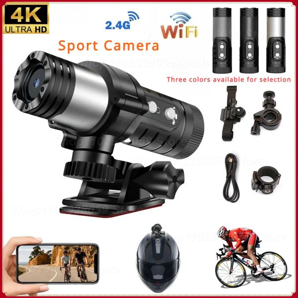 Kameras 4K WiFi Action Camcorder Motorradradfahrradhelm Kamera Outdoor Wasserdichte Sport Cam Action Cam Car DVR Video Recorder Dash Cam