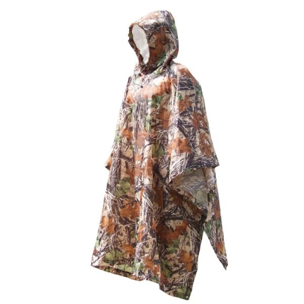 Erwachsene Poncho Dschungel Tarnwanderung Bergsteigen Regenmantel Jagd Jungle Schnee Kleidung Polyester Elektroauto Reitabdeckung