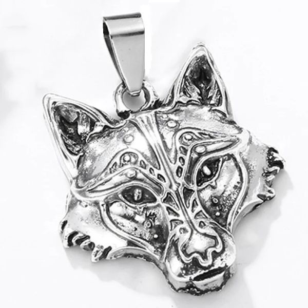 Designer DIY Creative Viking Wolf Head Pingents Charmms para jóias que produzem descobertas componentes por atacado