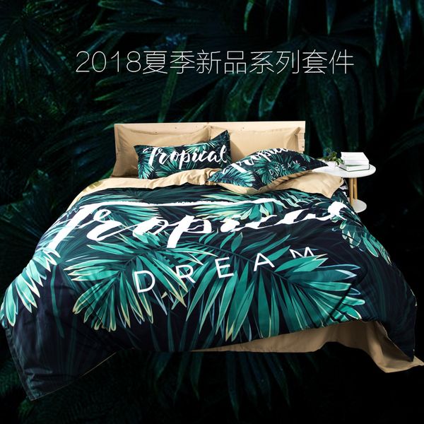Plantas de design da moda árvores de camas de cama conjuntos de roupas de cama 3pcs Novo padrão de cover de tampa de edrete