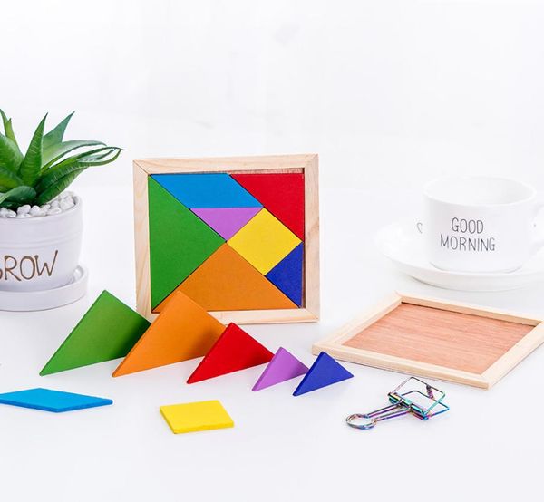 Bambini completamente nuovi che ottengono lo sviluppo Tangram Wooden puzzle puzzle giocattoli educativi per bambini4311439