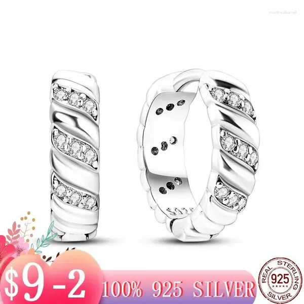 Hoop Ohrringe 2024 Korea klein für Teenager Frauen Mädchen Spiral Twist Silber Farbe Hochzeit Schmuck Ohrring Geschenk