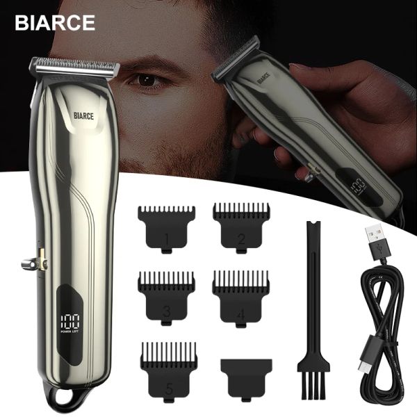 Clippers Birce Hair Clipper Professional Electric Recargable Hair Trimmer Machine Machine Electric Barber Cola