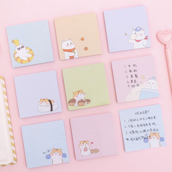 White Bear Memo Pad Hamster Sticky Note Aufkleber Aufkleber Aufkleber Scrapbooking DIY Kawaii Notizbuch Diary Stationery School Supplies