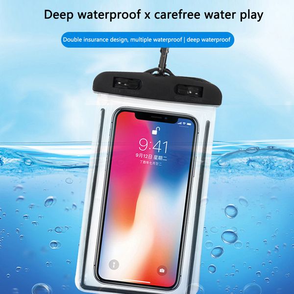 6.7INCH Yüzme Su geçirmez Torba Dokunmatik Ekran Cep Telefonu Kapak Sualtı Telefon Koruyucu Çanta Yüzme Rafting Seyahat