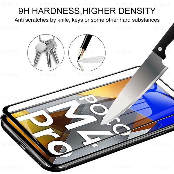 2pcs Glass protettivo per lo schermo a copertina completa per Xiaomi Poco M4 Pro 4G/5G POCOPHONE TEMPRICATO HD Little M4Pro M 4 Pro 4M Film