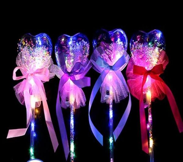 Partida LED LEVEL BULL BLOW GLOW Wand Witch Wizard Wizard Clear Heart Shape Led Wands Rave Toy Great for Birthday Wedding Christmas Carni8841192