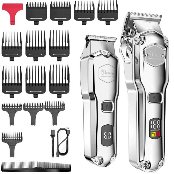 Clippers Combo Kit Verstellbares Haar Clipper Professionelles Haar Trimmer für Männer Friseur Elektromart Bart Haarschneider wieder aufladbar