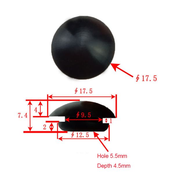 2/5/10pcs 9.5mm ark Silikon Kauçuk Sızdırmazlık Tapası Snap-On Delik Fişleri Siyah/Beyaz Kesme Kapakları Boru Tüpü Ekler Conta Tıpa