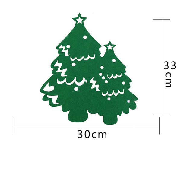 Weihnachtsgrüne Tree Flake Filzhandwerk Wandaufkleber für Kinder lebende Schlafzimmer Schultür DIY handgefertigte Geschenke für Neujahr 2022