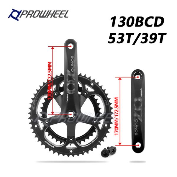 Prowheel ons-521-n Yol Bisikleti Kare Delik Krankset 170mm 130BCD 53/39T Çift zincirleme Dişleri Yol Bisiklet Krank Seti