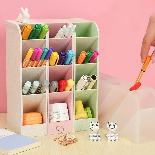 Sharkbang Kawaii großer Kapazität Desk Stifthalter Bleistift Make -up Storage Box Desktop Organizer Stand Case School Office Schreibweichung