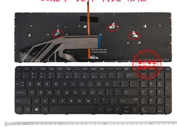 Клавиатуры Новая клавиатура для HP Probook 450 G3 450 G4 455 G3 455 G4 470 G3 470 G4 650 G2 655 G2 Black Frame с подсветкой NO Point US